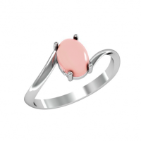 Кольцо из серебра с розовым кварцем