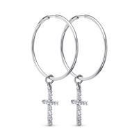 Серьги-трансформеры конго из серебра с фианитами