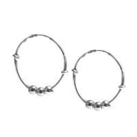 Серебряные серьги конго с шариками