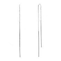 Серьги продевки из серебра без вставок