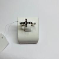 Серебряное кольцо Крест с фианитами