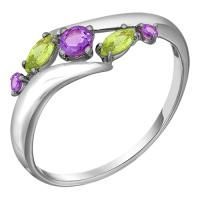 Кольцо из серебра с фианитами