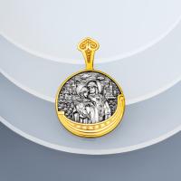 Подвеска из серебра с позолотой "Петр и Феврония"