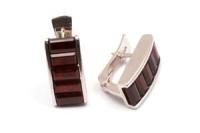 Серьги из серебра с натуральным гранатом