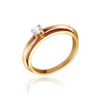 Кольцо из красного золота с бриллиантом