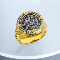 Перстень из золоченого серебра Чудо Святого Великомученика Георгия Победоносца о змии