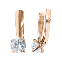 Серьги из золота с фианитом