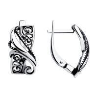 Серьги из черненого серебра без вставок