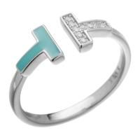 Кольцо из серебра с эмалью и фианитами