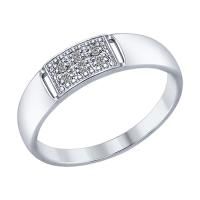 Кольцо из серебра с фианитами (SOKOLOV)