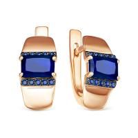 Серьги из красного золота с фианитами