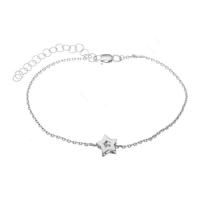 Браслет с бегунком Звезда из серебра без вставок