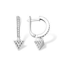 Серьги из серебра с фианитами