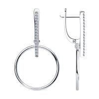 Серьги из серебра с фианитами