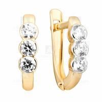 Серьги из красного золота с кристаллами сваровски