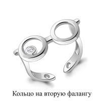 Кольцо на вторую фалангу из серебра с фианитом