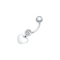 Пирсинг в пупок из серебра с фианитом (SOKOLOV)