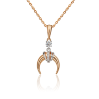 Подвеска Лунница из золота с фианитами