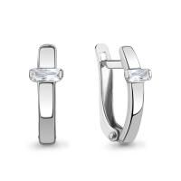 Серьги из серебра с фианитами