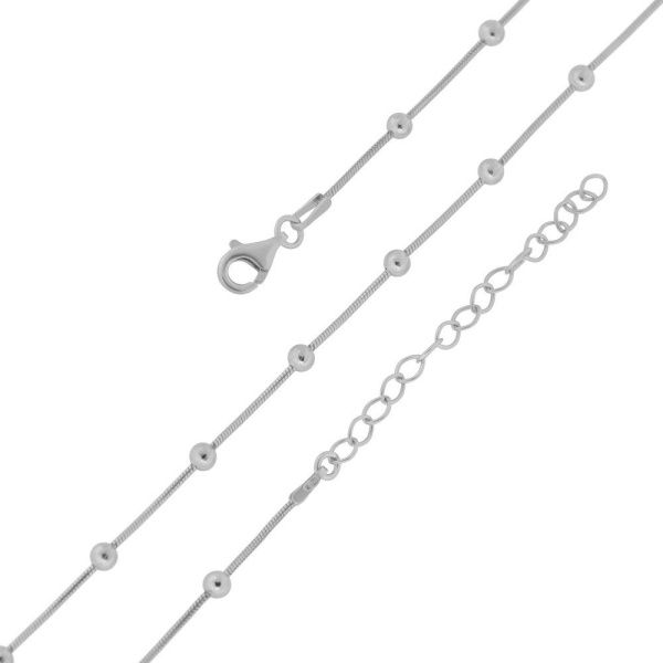 Цепь серебряная с шариками