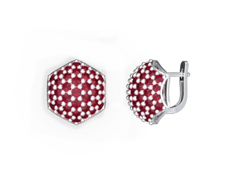 Серьги из серебра с натуральным гранатом