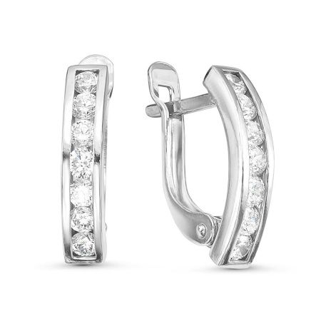 Серьги из серебра с фианитами