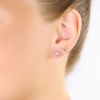 Серьги роллы из серебра с фианитом