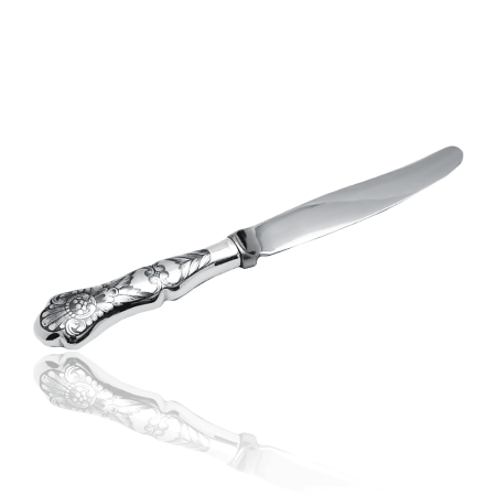 Нож десертный из серебра с черневым узором