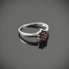 Кольцо из серебра с натуральным гранатом