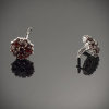 Серьги из серебра с натуральным гранатом