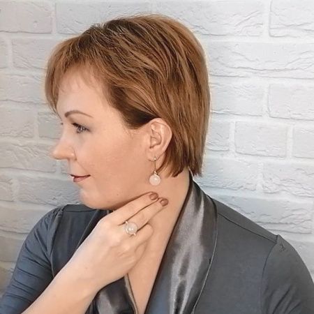 Кольцо-трансформер из серебра с розовым кварцем