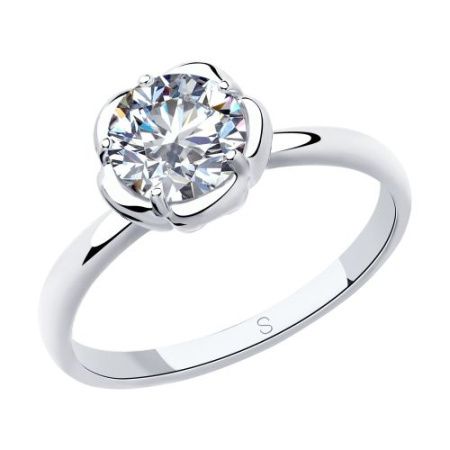 Кольцо из серебра с фианитом (SOKOLOV)