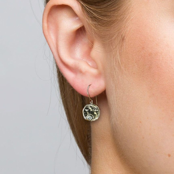 Серьги монетки в этническом стиле из серебра с чернением