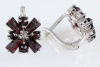 Серьги из серебра с натуральным гранатом