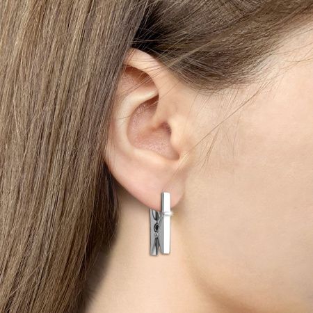 Серьги Прищепки из серебра без вставок