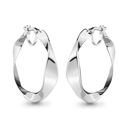 Серьги конго из серебра без вставок