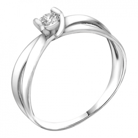 Помолвочное кольцо из серебра с кубическим цирконием