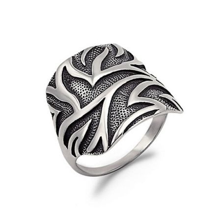 Кольцо Гамалия из серебра с чернением без вставок