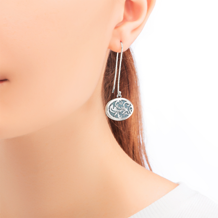 Серьги из серебра с лунным камнем