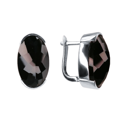 Серьги из серебра с натуральным гранатом