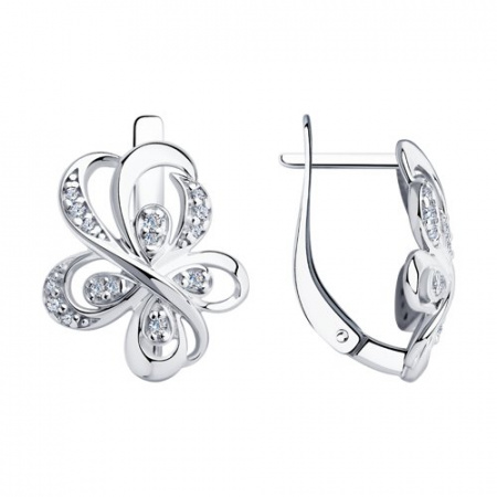 Серьги из серебра с фианитами (SOKOLOV)