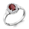 Кольцо из серебра с гранатом и фианитами
