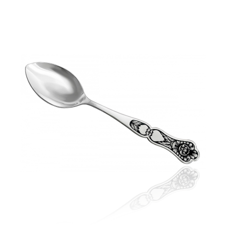 Ложка чайная из серебра с черневым узором