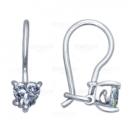 Серьги из серебра с фианитами (SOKOLOV)