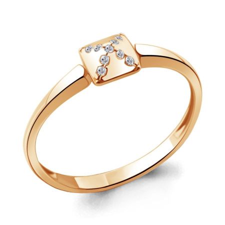 Кольцо из позолоченного серебра с фианитами