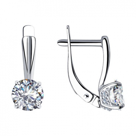 Серьги из серебра с фианитами.