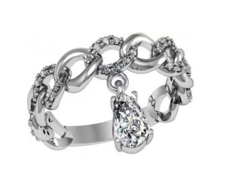 Кольцо из серебра с фианитами