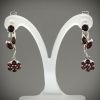 Серьги из серебра с натуральным гранатом
