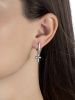 Серьги кресты из серебра с фианитом