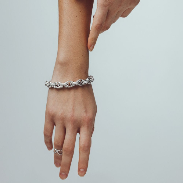 Браслет Фантазия из серебра с алмазной насечкой